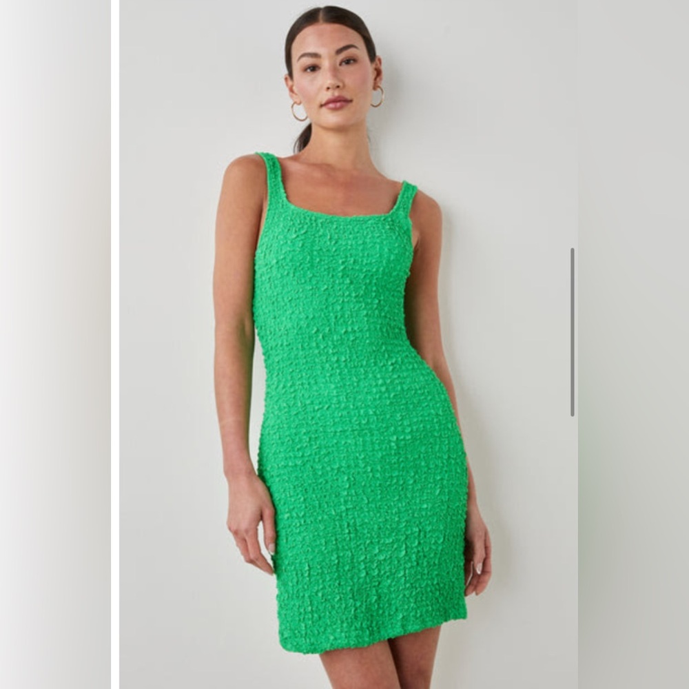 Rails Green Sheath Midi Dress Square Neck Sleeveless